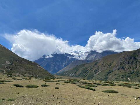 landscape in the Himalayas, Nepal