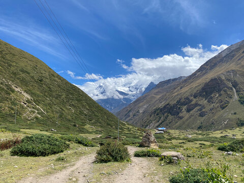 mountain road in the mountains of Nepal