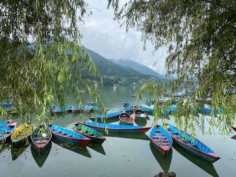 Scenery of the lake in Nepal