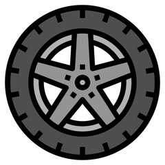Fototapeta premium Tire Filled Outline icon