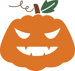 Pumpkin Halloween Spooky Face Illustration