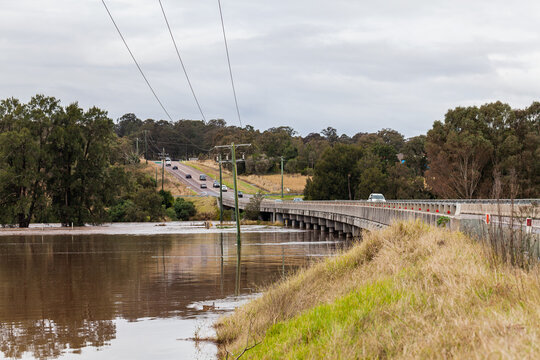 Redbournberry bridge near Singleton only access point to town during flood