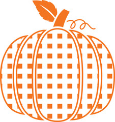 Mono Orange Plaid pumpkin Illustration