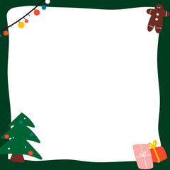 Christmas Themed Transparent PNG Overlay Border for Social Media 