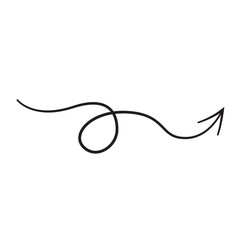 Line art arrow with black thin line. PNG with transparent background.