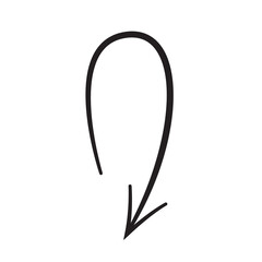 Line art arrow with black thin line. PNG with transparent background.