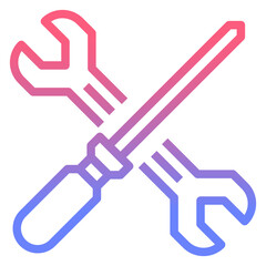 Tools line gradient icon