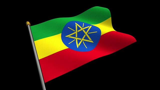 [Loop video] [Transparent background] Animated video of the Ethiopia flag