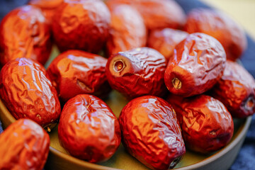 Table still life dried red dates