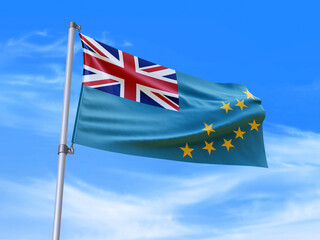 Tuvalu flag waving in the wind
