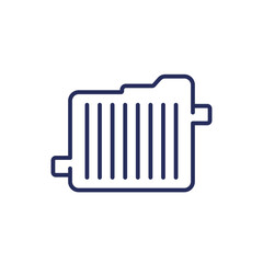 car radiator line icon on white