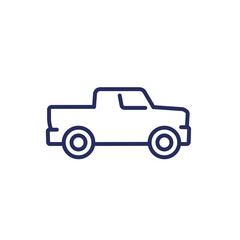 pickup truck line icon, off-road vehicle