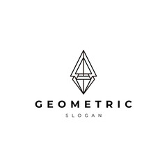Geometric abstract line art logo icon design