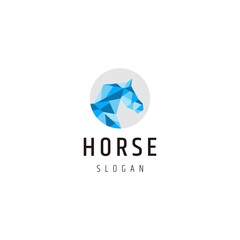 Geometric horse logo icon design