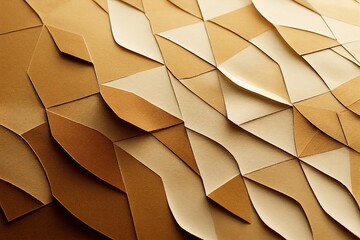 Obraz premium Paper cut wave abstract background with side lit pattern.