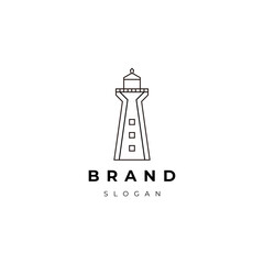 Fototapeta premium Lighthouse tower logo icon design