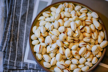 Table still life nut US pistachios