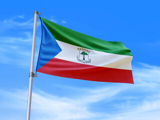 Equatorial Guinea flag waving in the wind