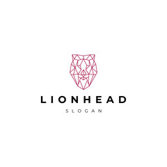 Lion head geometric logo icon design