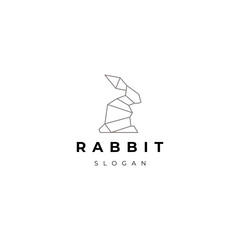 Rabbit head geometric logo icon design