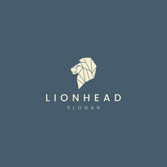 Lion head geometric logo icon design