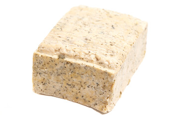 tofu cheese isolated on white
