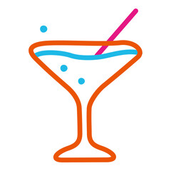 Neon color cocktail icon 