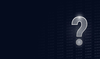 White question mark sign on business concept background
