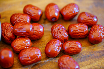 Obraz premium The ingredients of Chinese kitchens are small jujube fruit