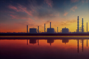 Fototapeta na wymiar Industrie 4.0 - Schwerindustrie - Chemieindustrie - Raffinerie