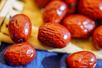 Obraz premium The ingredients of Chinese kitchens are small jujube fruit