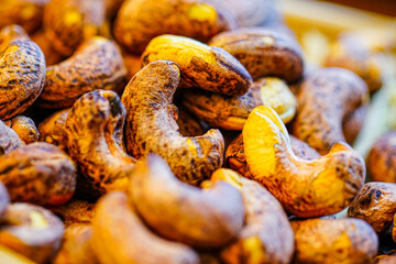 Studio shooting cashew nuts, high protein food