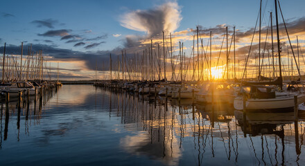 Marina for small boats in Sonderborg on Als in Southern Denmark close to Germany