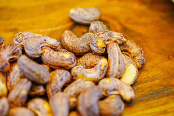 Studio shooting cashew nuts, high protein food