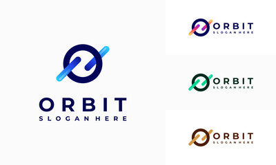 Planet Orbit Logo designs concept vector, Space orbital planetary Logo designs symbol