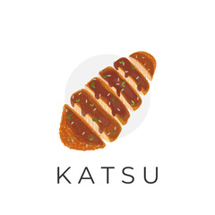 Vector illustration of katsu logo with delicious curry sauce