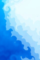 Abstract illustration of bright blue cloud gradation wave.