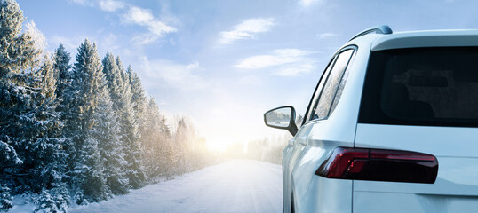 Car on a winter road