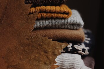 Fototapeta na wymiar knitted socks