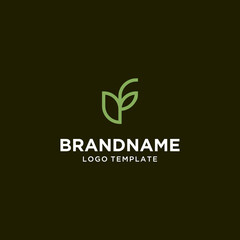 Simple Leaf With Letter F logo Vector Modern