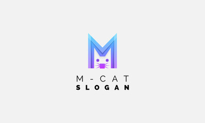 Creative design initials letter M CAT vector template