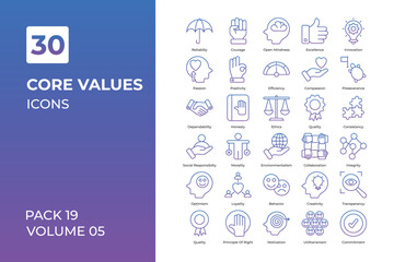 core value icons collection.