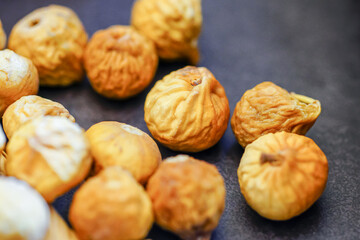 Studio photography of dried figs, a healthy nutritious food