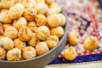 Studio photography of dried figs, a healthy nutritious food