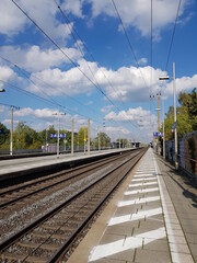 Fototapeta na wymiar Langenhagen Mitte train station near Hanover, Germany.