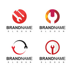 Wrench Logo Design Template, Service And Repair Symbol