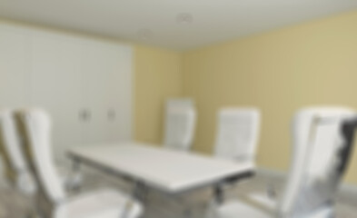 Modern office Cabinet.  3D rendering.   Meeting room. Abstract blur phototography.