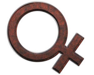 Metal sign of a woman- clipart png. Standard photoshop shapes- metal computer symbols. Creative figure- metal corrosion