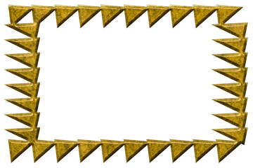 Destroyed and grunge metal- photo frame. Clipart png- 3d illustration