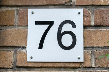 Close Up House Number 76 At Amsterdam The Netherlands 15-9-2022